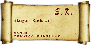 Steger Kadosa névjegykártya
